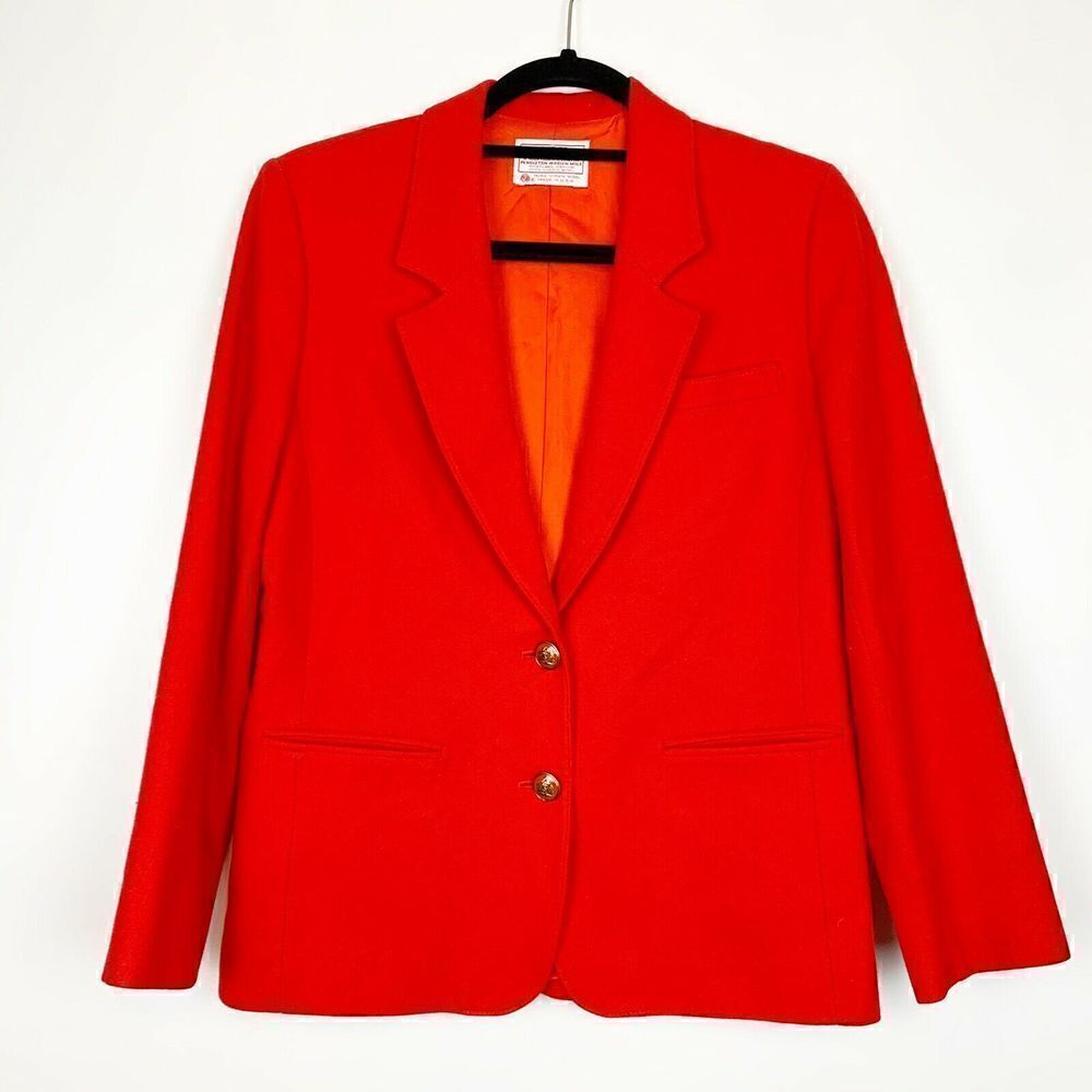 Pendleton Blazer Jacket Wool Red Size P Petite